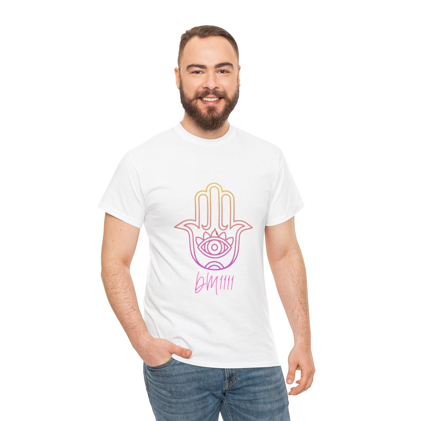 Multi Color Hamsa Hand DM1111 Unisex Heavy Cotton Tee