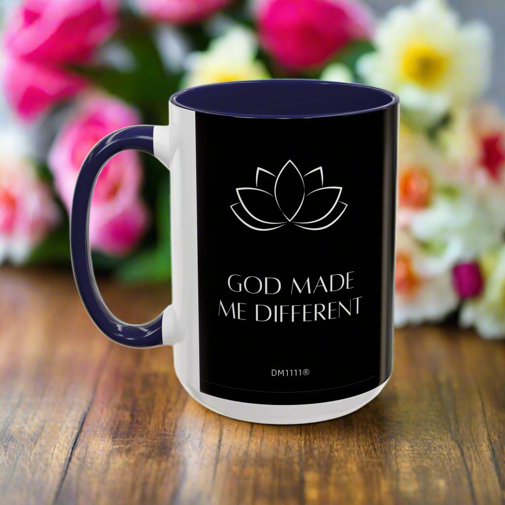 DM1111 "GOD Made Me Different" Accent Coffee Mug (11, 15oz)