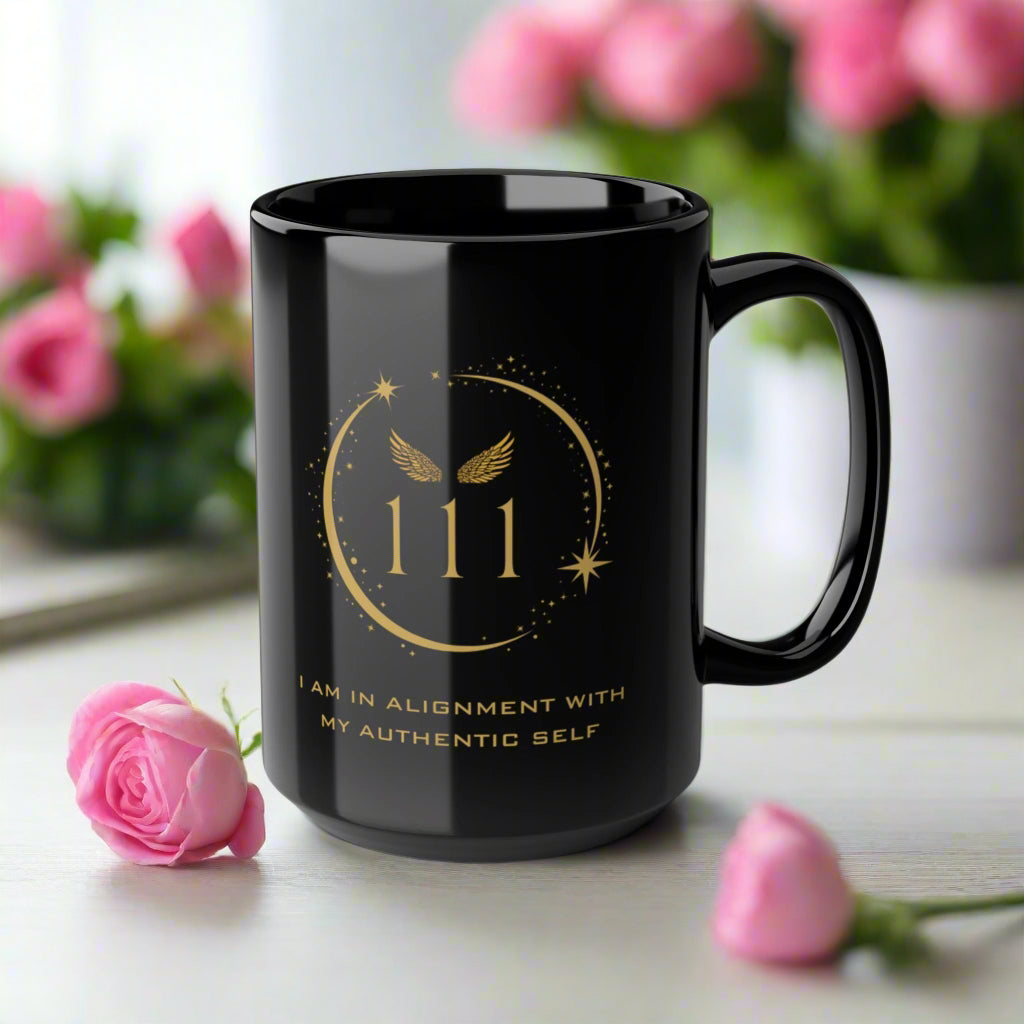 Angel 111 DM1111 Black Mug (11oz, 15oz)