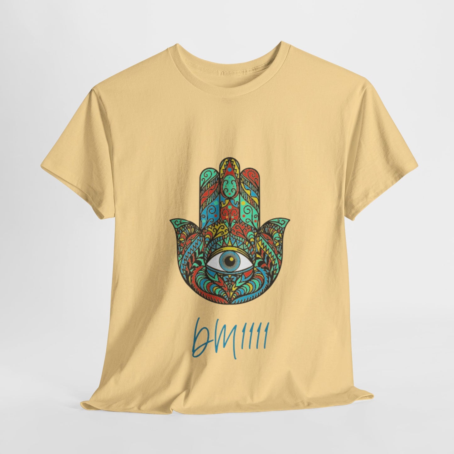 Green Hamsa Hand Eye DM1111 Unisex Heavy Cotton Tee