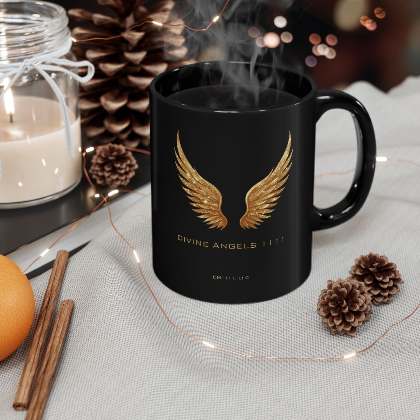 Divine Angels 1111 Official DM1111 Black Mug (11oz, 15oz)