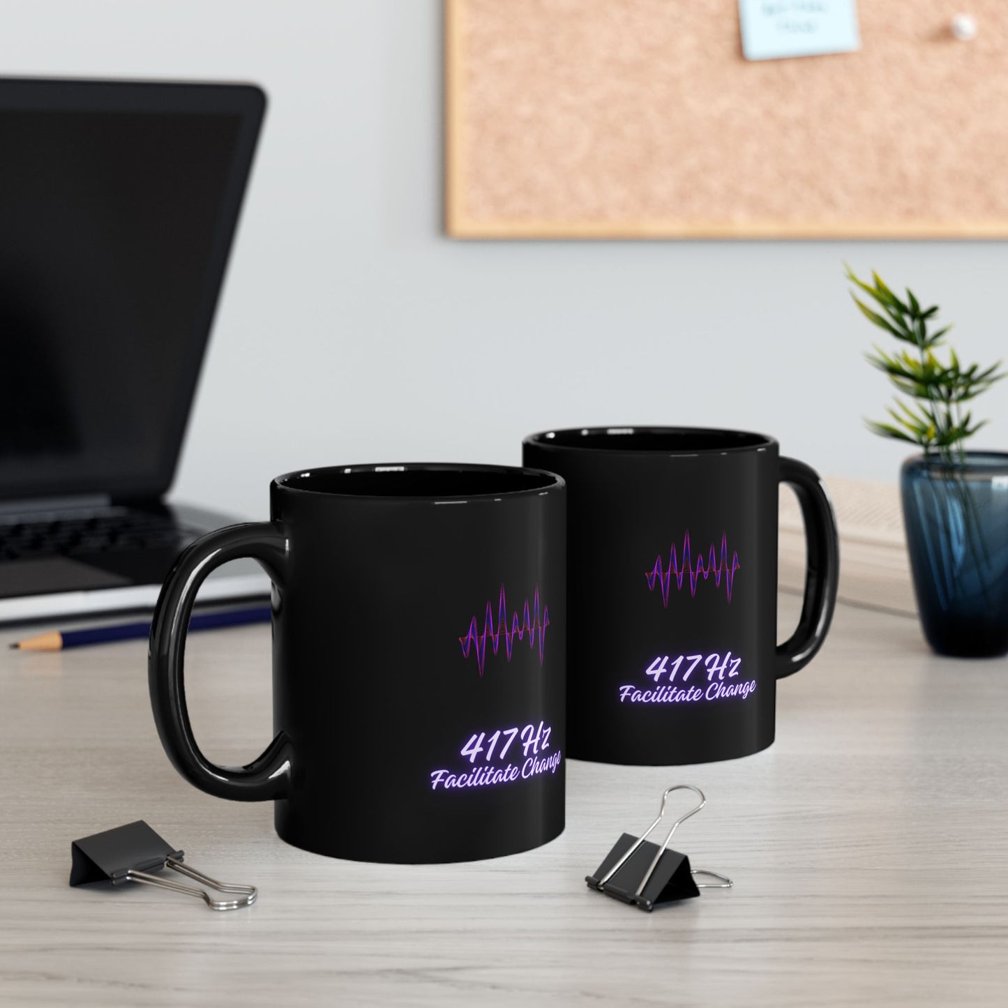 417 Hz Frequency DM1111 Black Mug (11oz, 15oz)