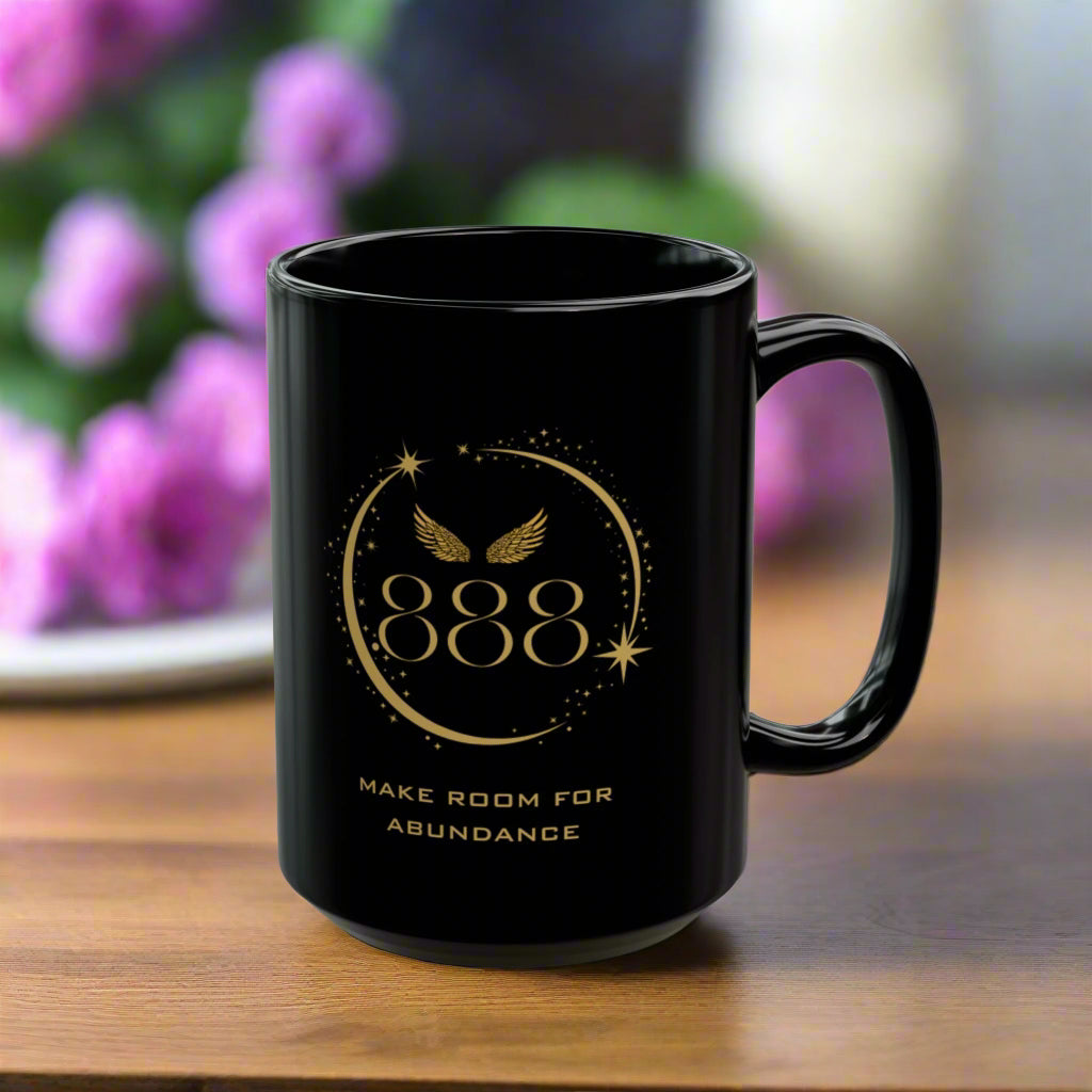 Angel 888 Affirmation DM1111 Black Mug (11oz, 15oz)