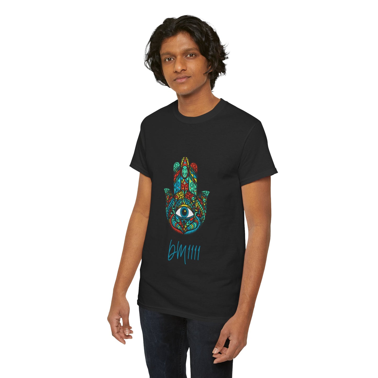 Green Hamsa Hand Eye DM1111 Unisex Heavy Cotton Tee