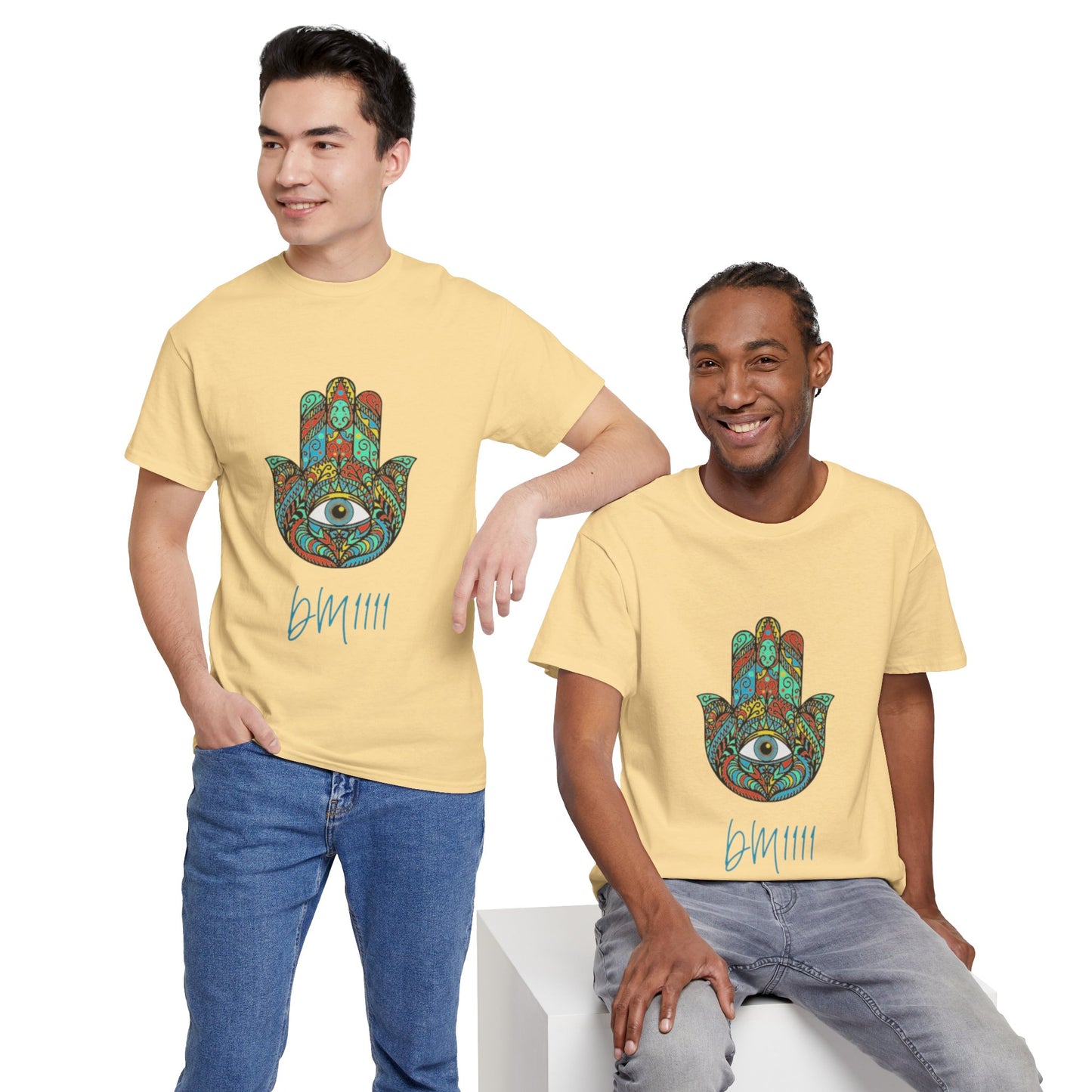 Green Hamsa Hand Eye DM1111 Unisex Heavy Cotton Tee