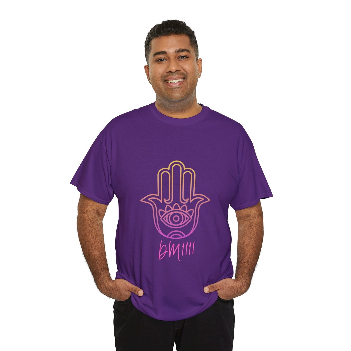 Multi Color Hamsa Hand DM1111 Unisex Heavy Cotton Tee