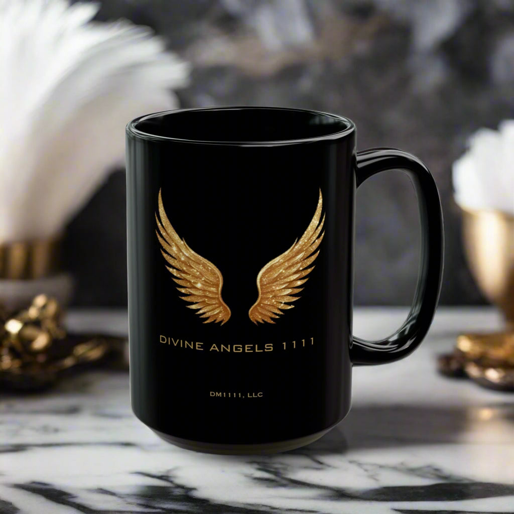 Divine Angels 1111 Official DM1111 Black Mug (11oz, 15oz)