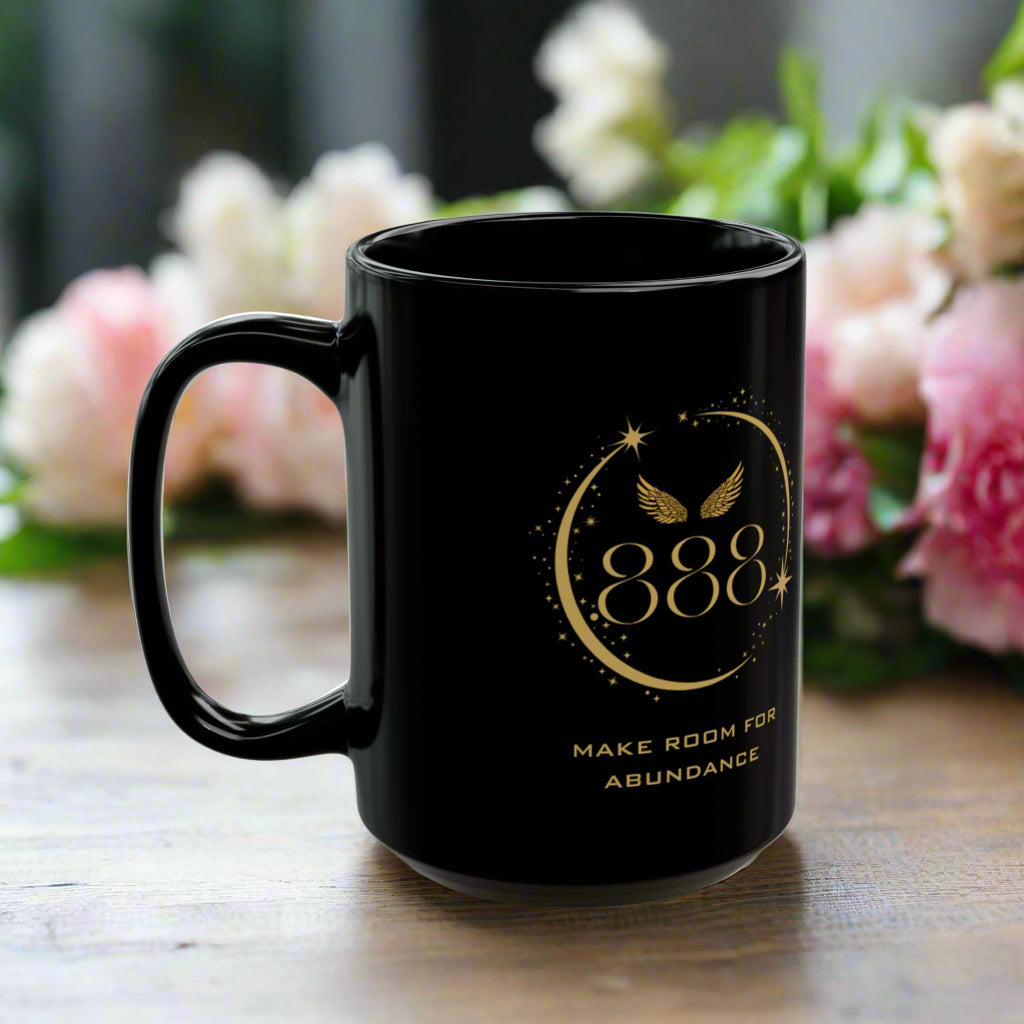Angel 888 Affirmation DM1111 Black Mug (11oz, 15oz)