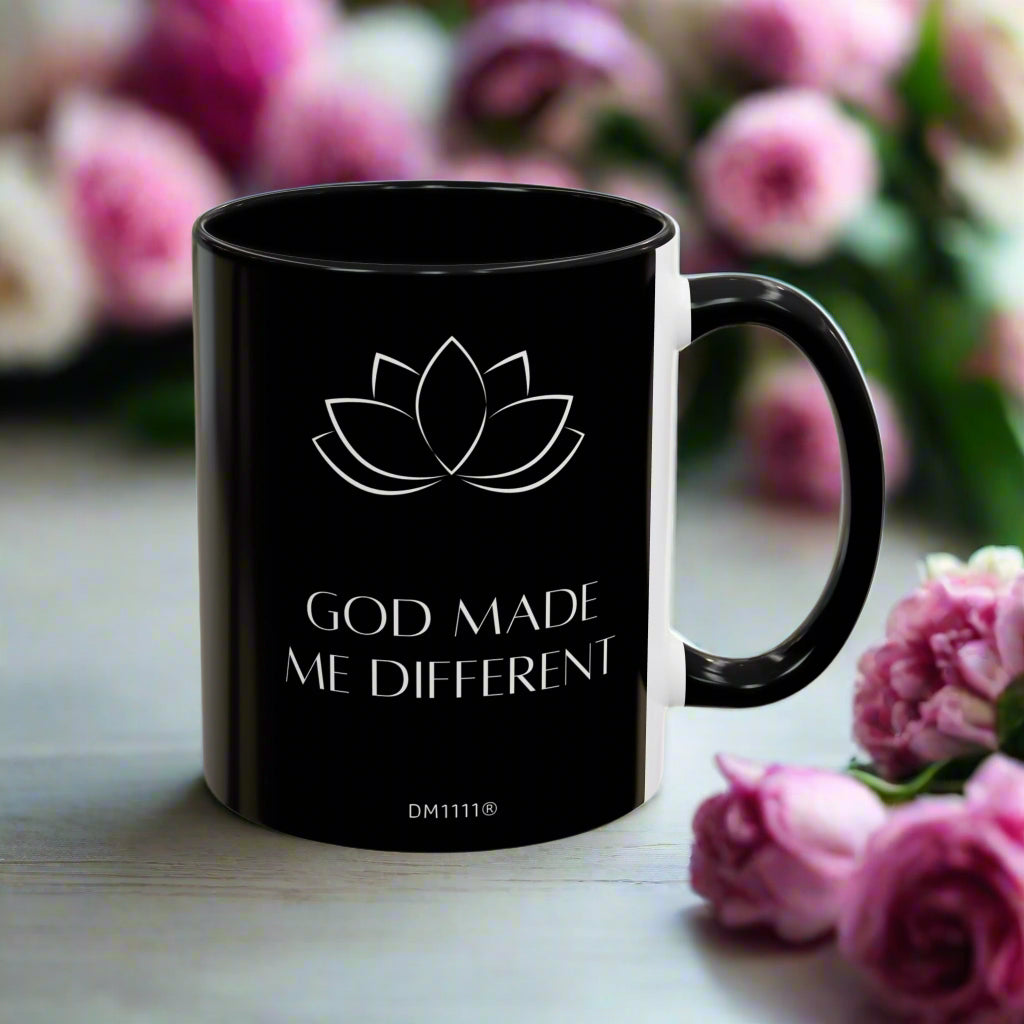 DM1111 "GOD Made Me Different" Accent Coffee Mug (11, 15oz)