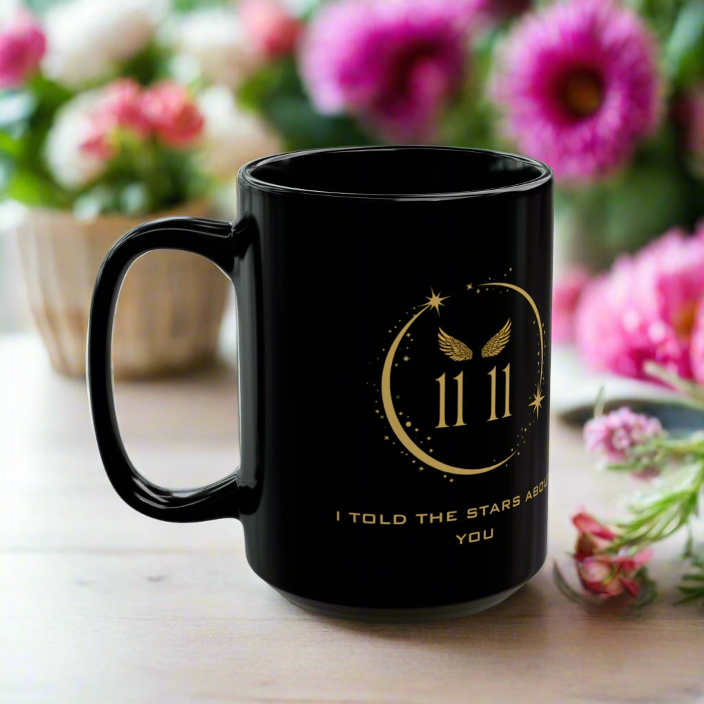 Angel 1111 Affirmation DM1111 Black Mug (11oz, 15oz)