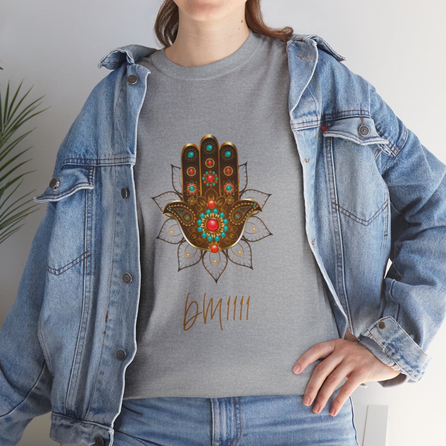 Gold Hamsa Hand DM1111 Unisex Heavy Cotton Tee