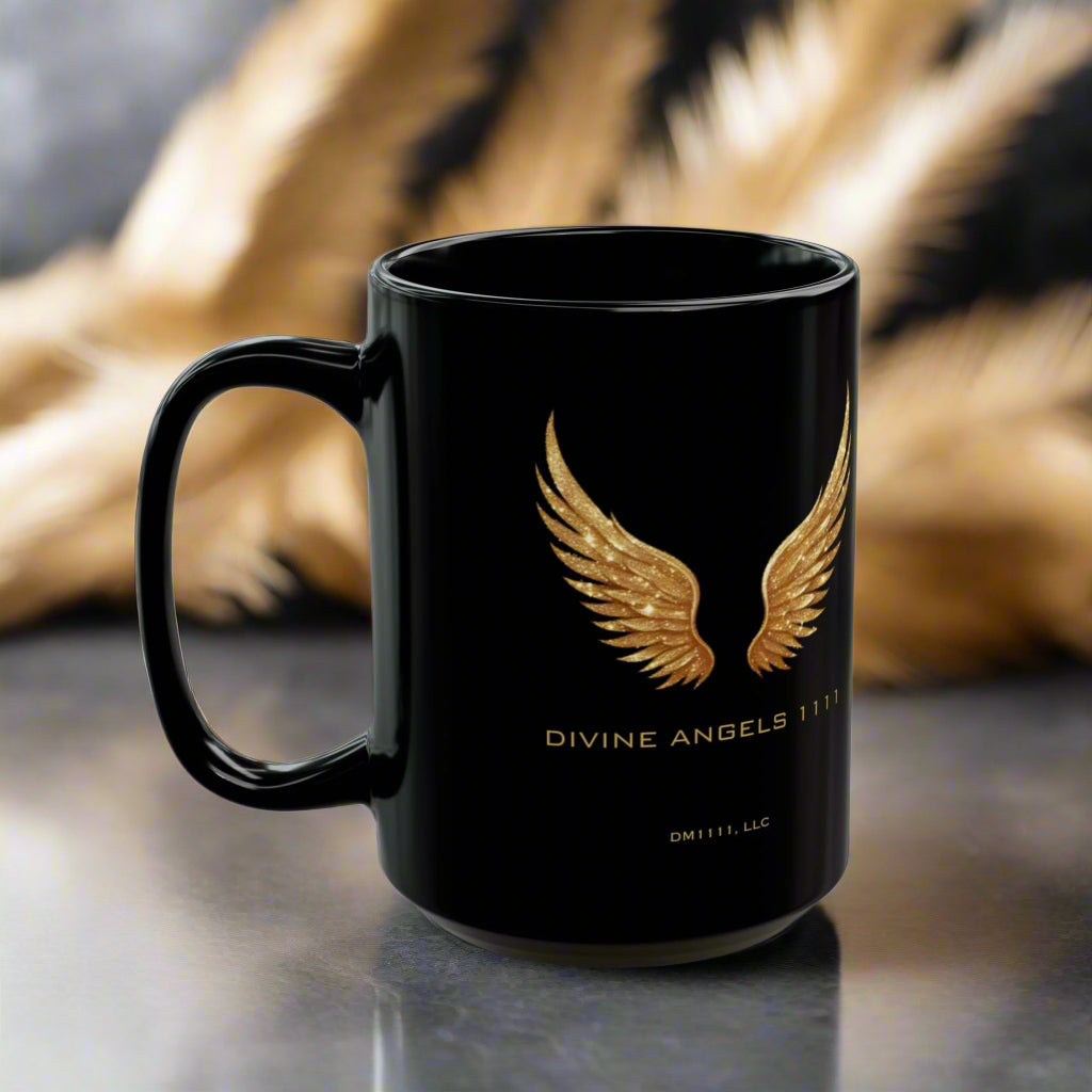 Divine Angels 1111 Official DM1111 Black Mug (11oz, 15oz)