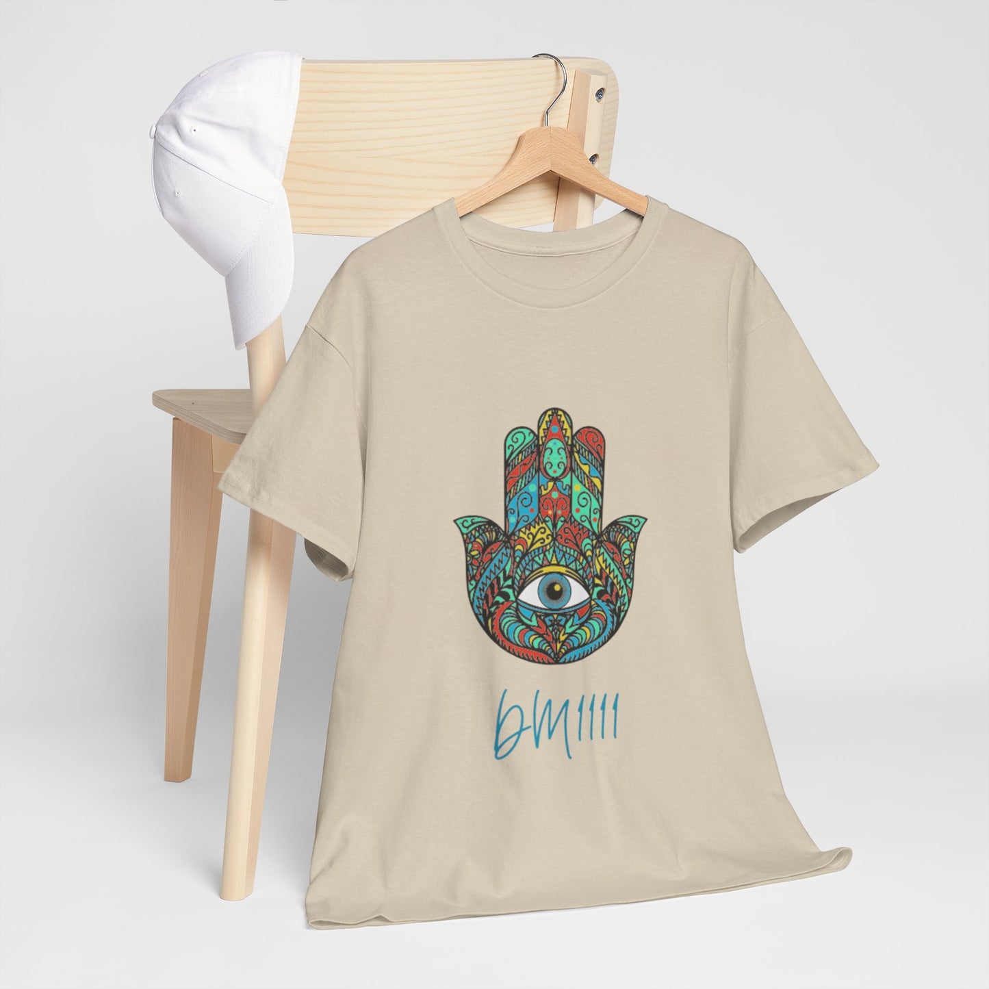 Green Hamsa Hand Eye DM1111 Unisex Heavy Cotton Tee