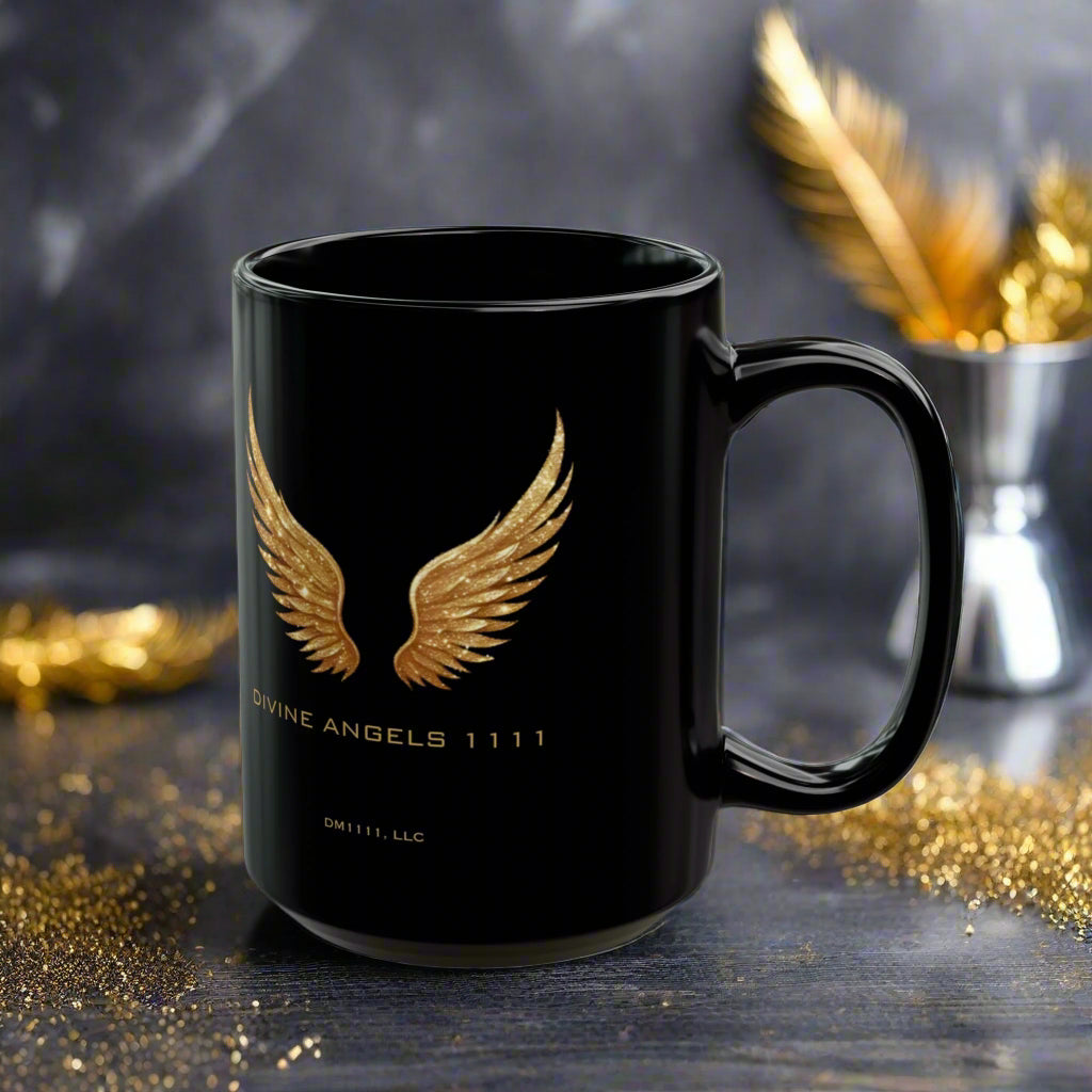 Divine Angels 1111 Official DM1111 Black Mug (11oz, 15oz)