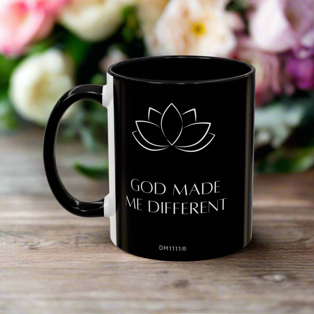 DM1111 "GOD Made Me Different" Accent Coffee Mug (11, 15oz)
