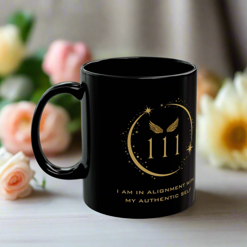 Angel 111 DM1111 Black Mug (11oz, 15oz)