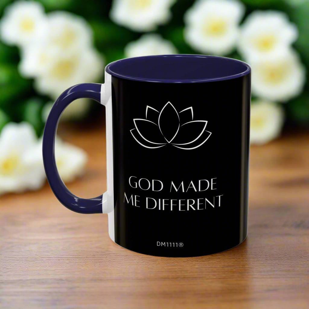 DM1111 "GOD Made Me Different" Accent Coffee Mug (11, 15oz)