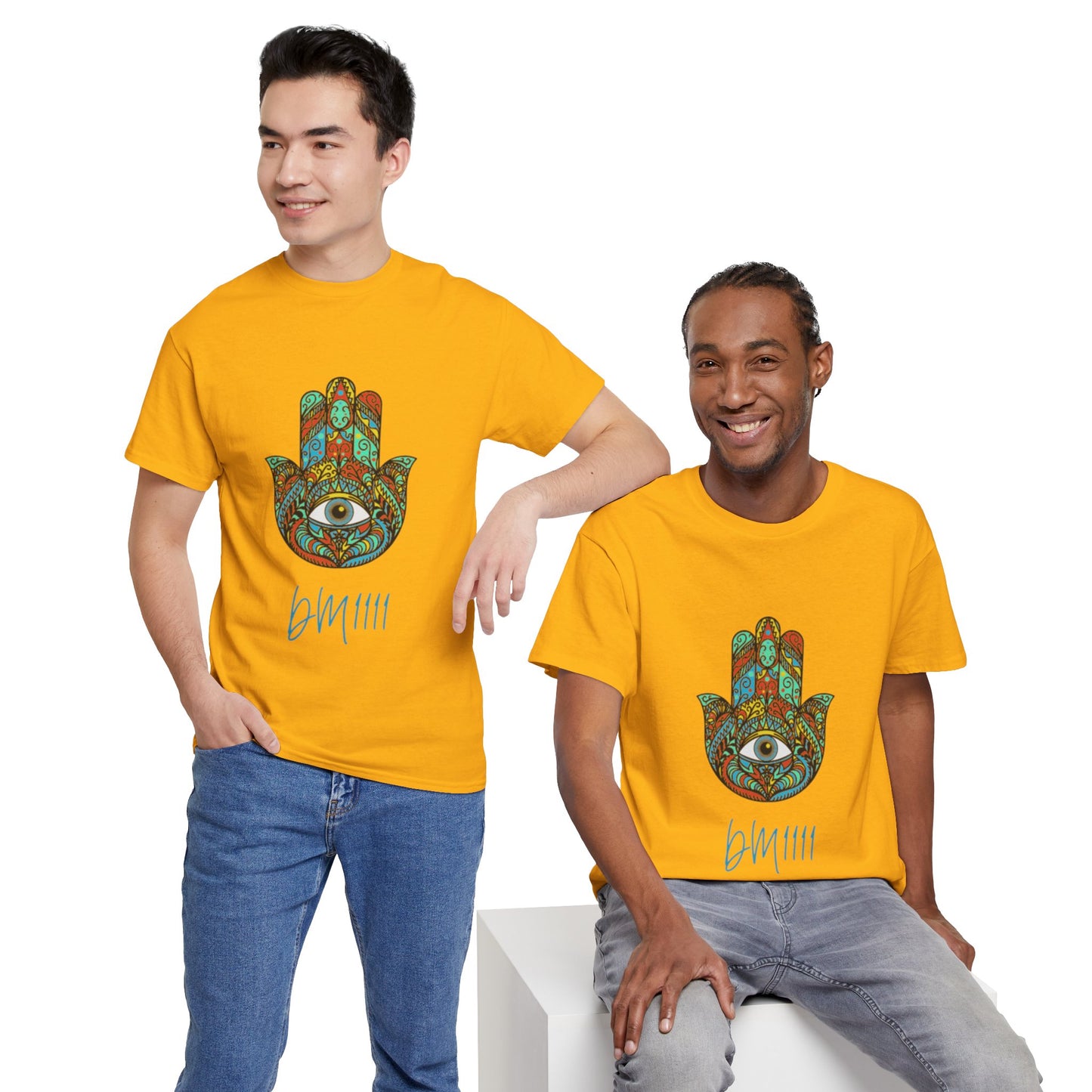 Green Hamsa Hand Eye DM1111 Unisex Heavy Cotton Tee