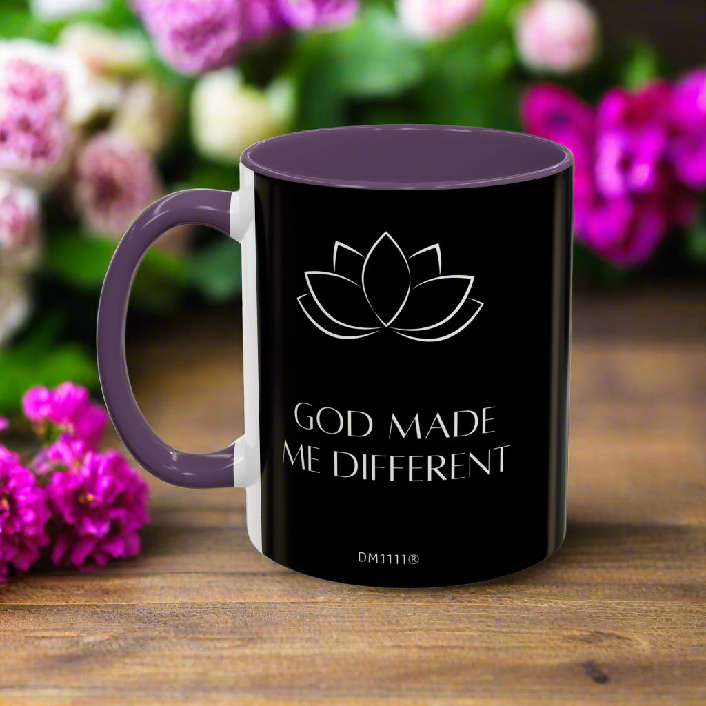 DM1111 "GOD Made Me Different" Accent Coffee Mug (11, 15oz)