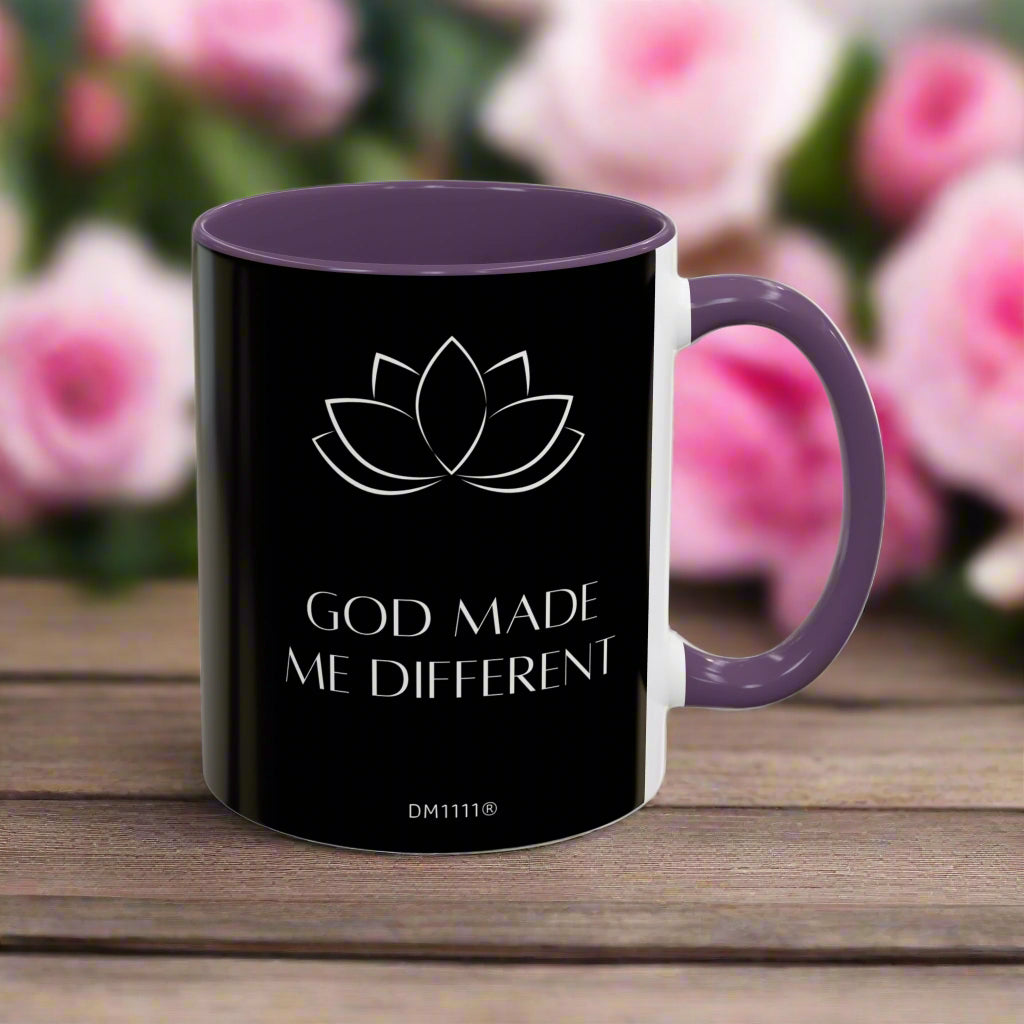 DM1111 "GOD Made Me Different" Accent Coffee Mug (11, 15oz)