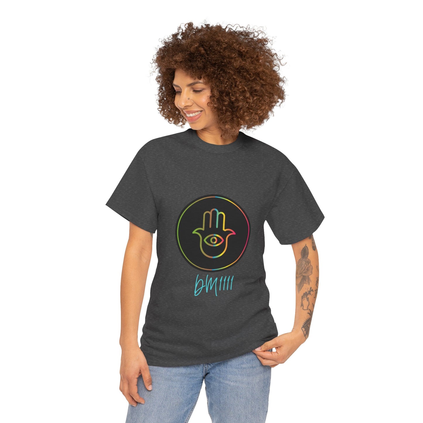 Rainbow Hamsa Hand DM1111 Unisex Heavy Cotton Tee