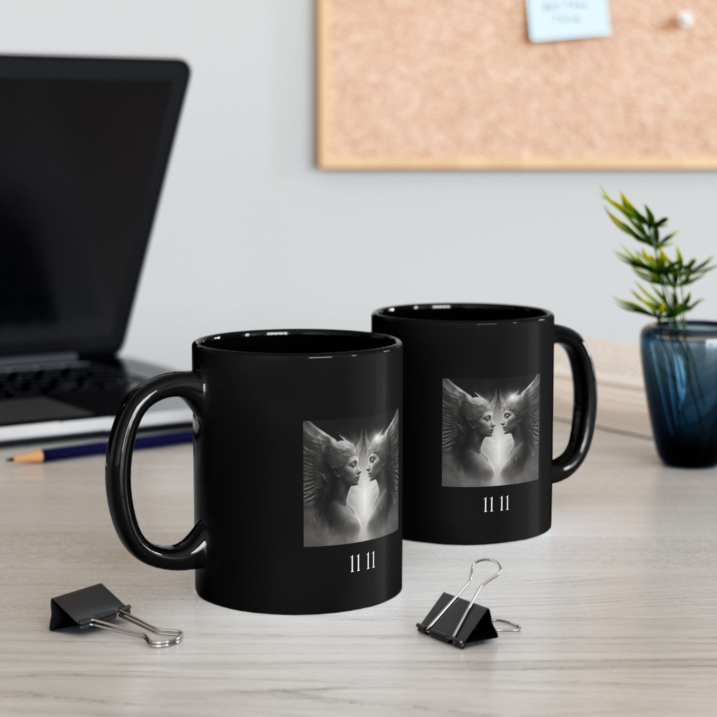 Angel 1111 Twin Flame DM1111 Black Mug (11oz, 15oz)