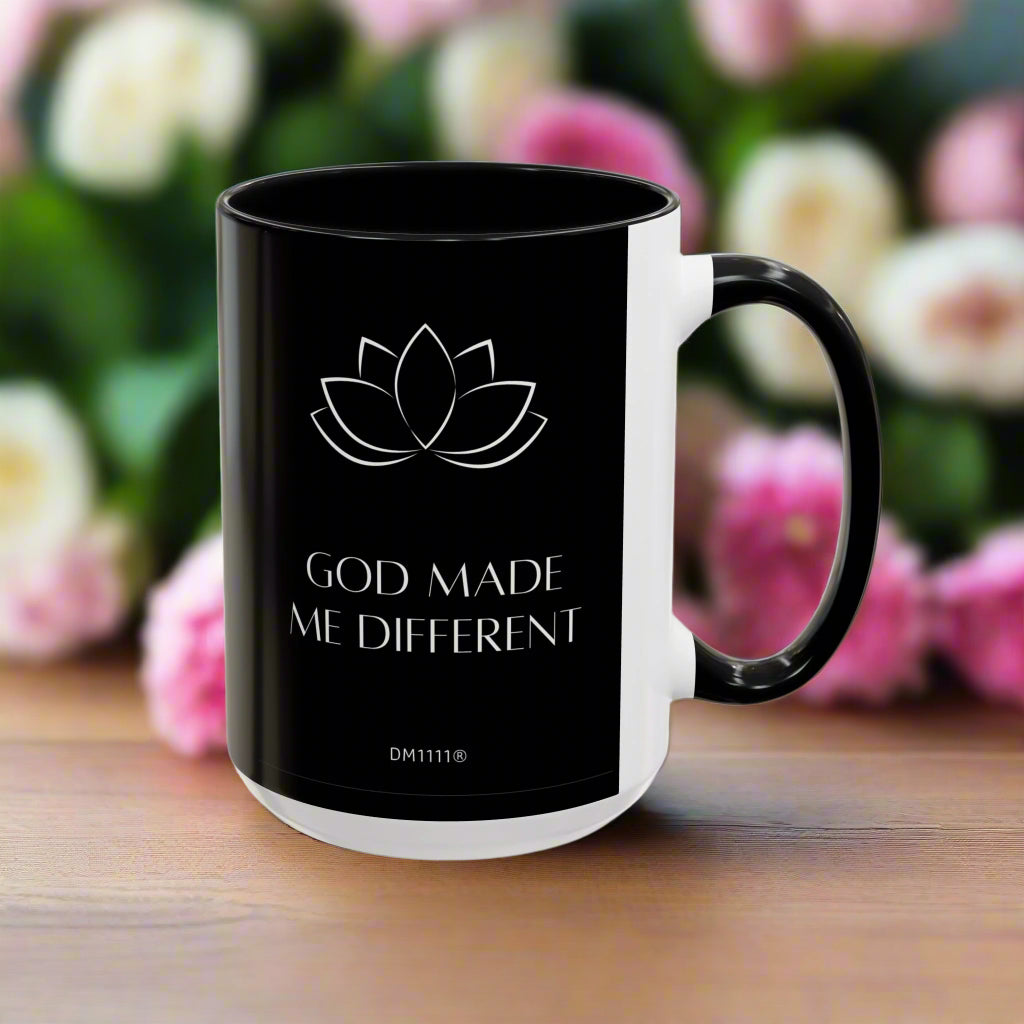 DM1111 "GOD Made Me Different" Accent Coffee Mug (11, 15oz)