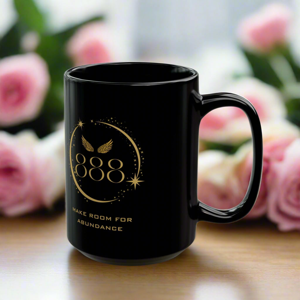 Angel 888 Affirmation DM1111 Black Mug (11oz, 15oz)