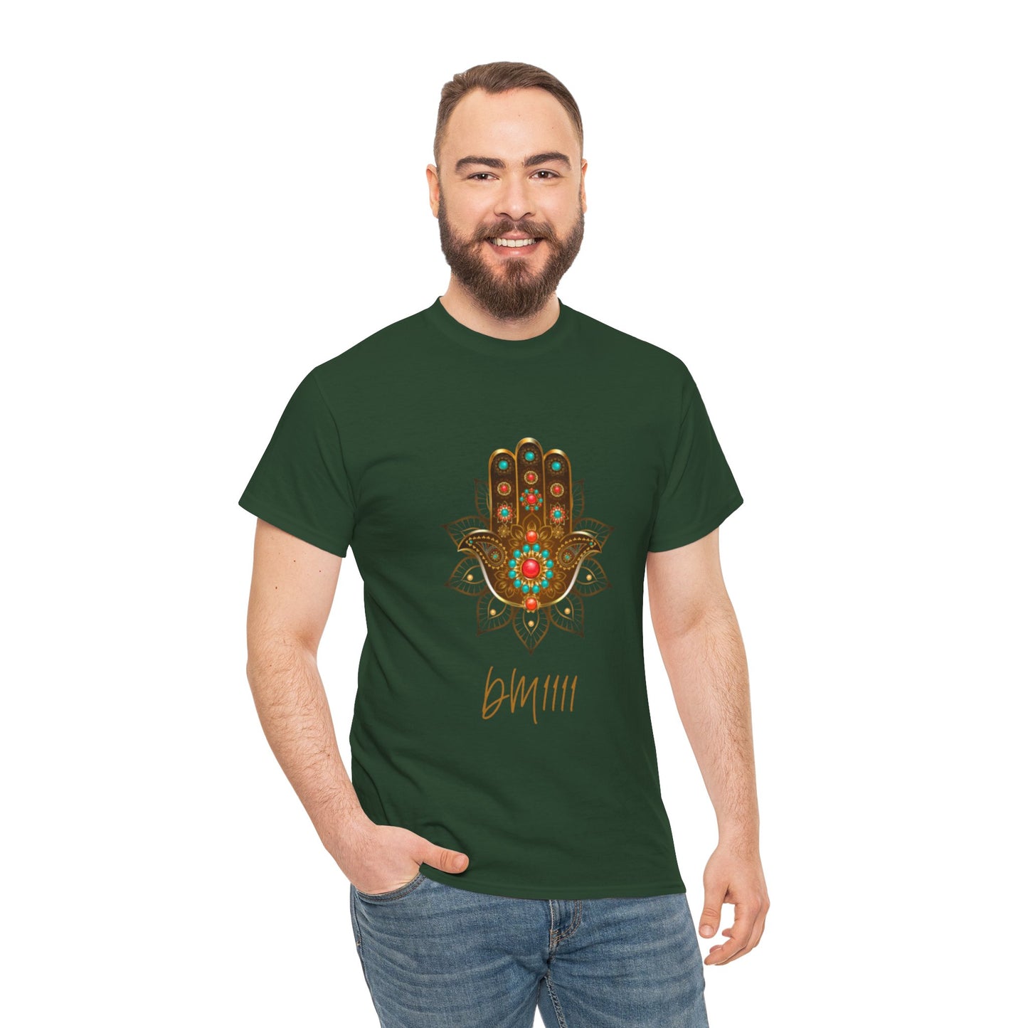 Gold Hamsa Hand DM1111 Unisex Heavy Cotton Tee