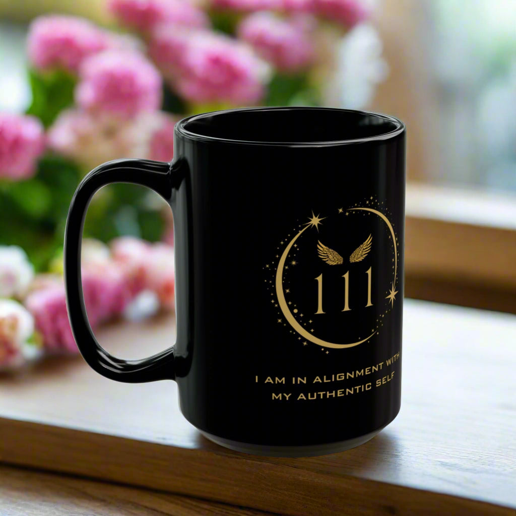 Angel 111 DM1111 Black Mug (11oz, 15oz)