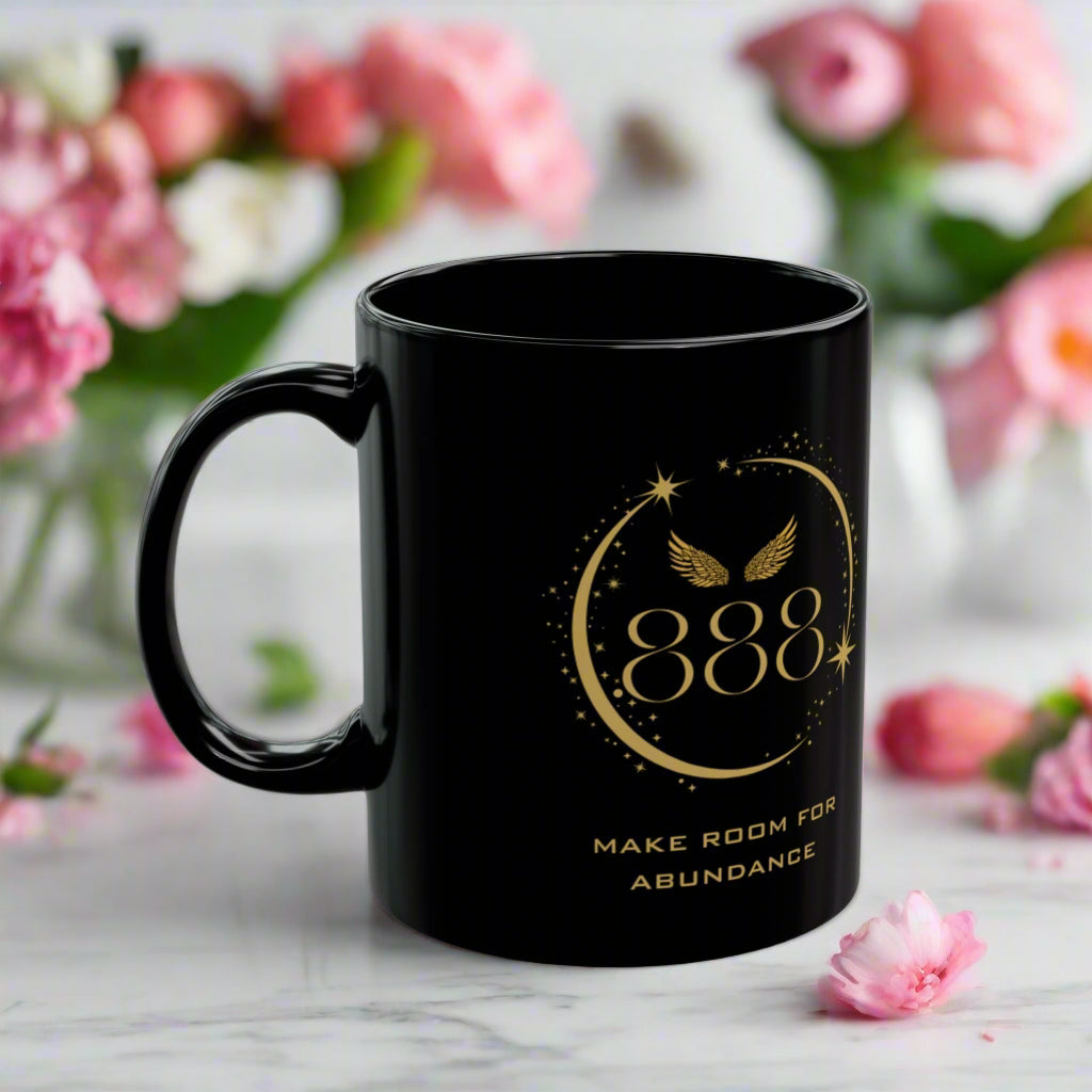 Angel 888 Affirmation DM1111 Black Mug (11oz, 15oz)