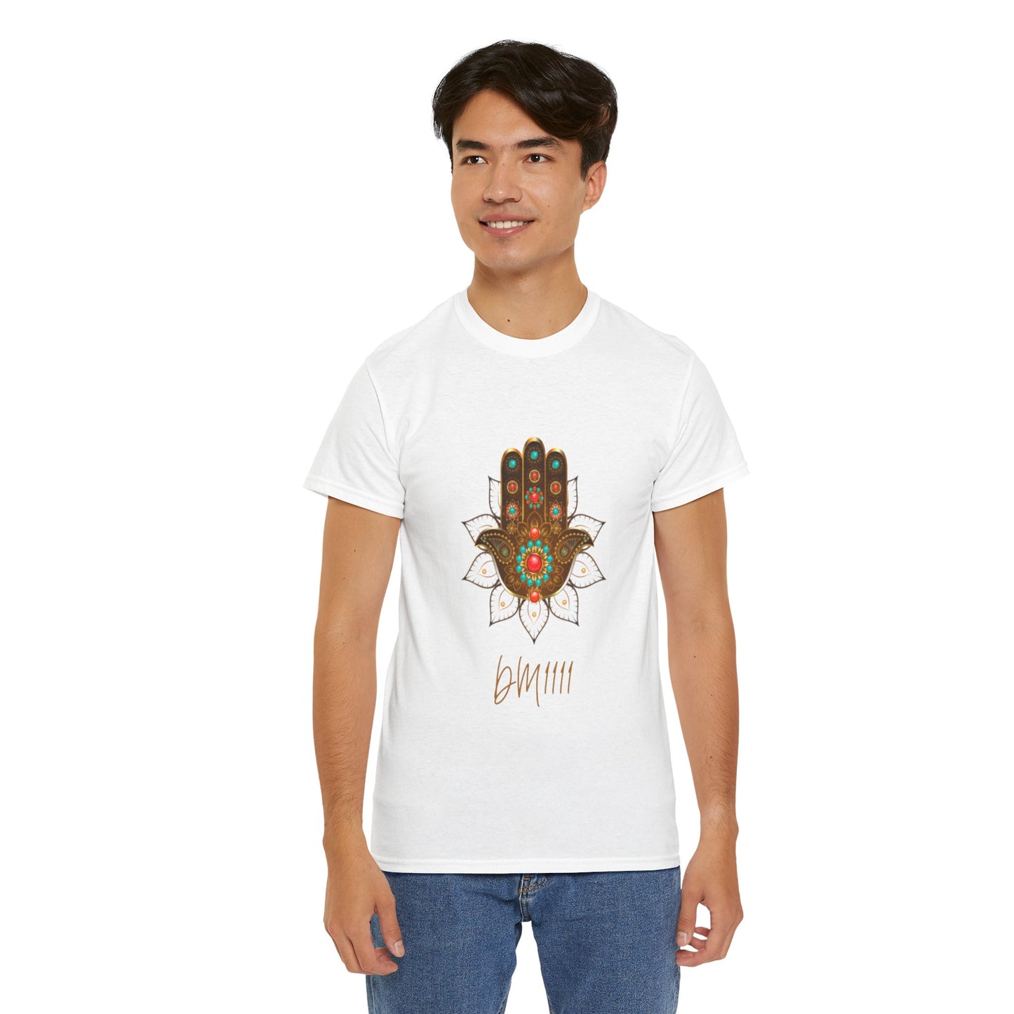 Gold Hamsa Hand DM1111 Unisex Heavy Cotton Tee