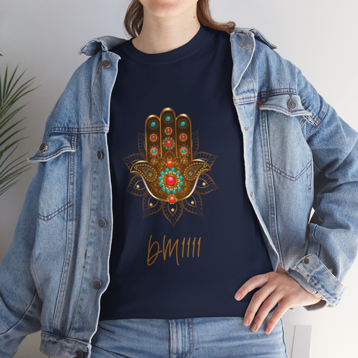 Gold Hamsa Hand DM1111 Unisex Heavy Cotton Tee