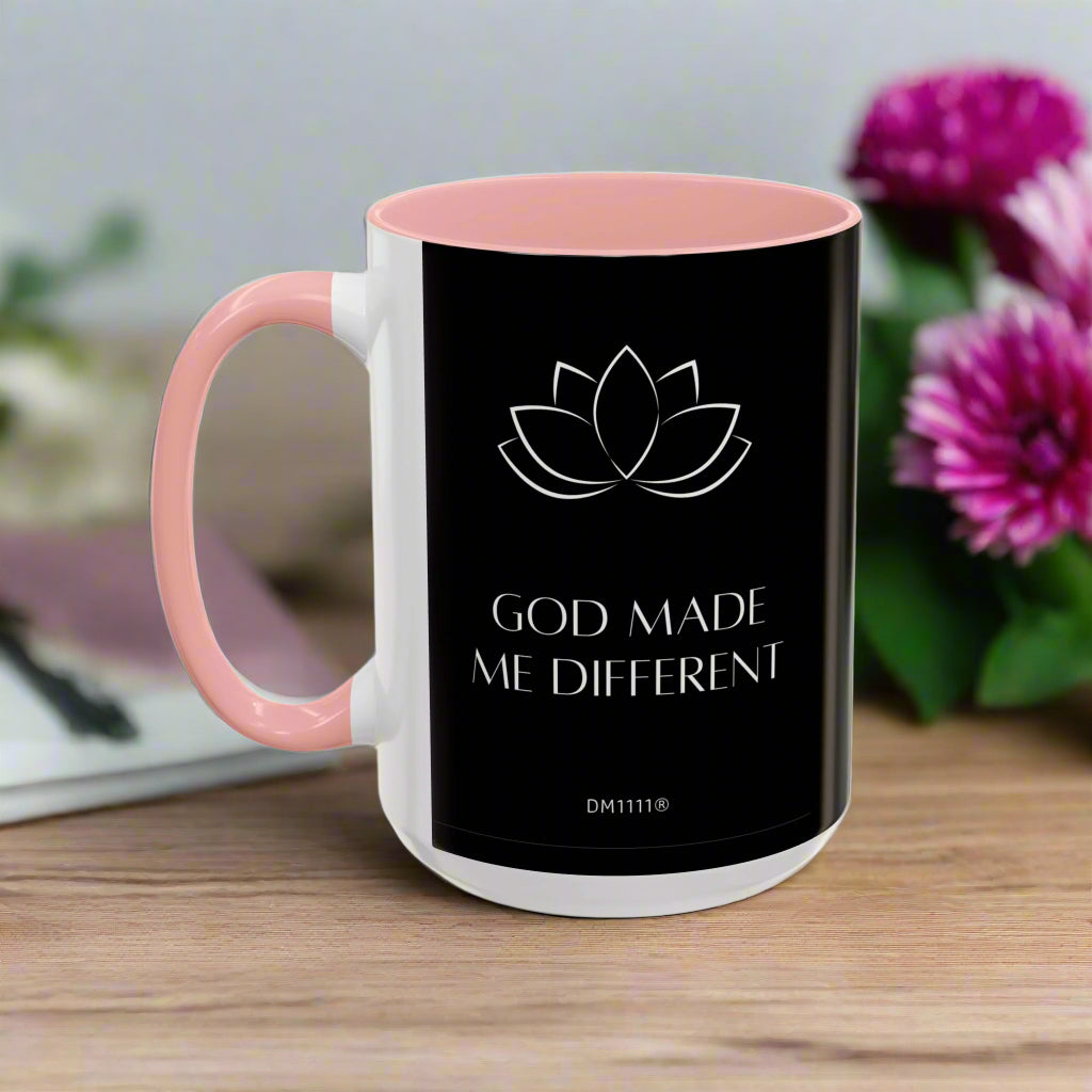 DM1111 "GOD Made Me Different" Accent Coffee Mug (11, 15oz)