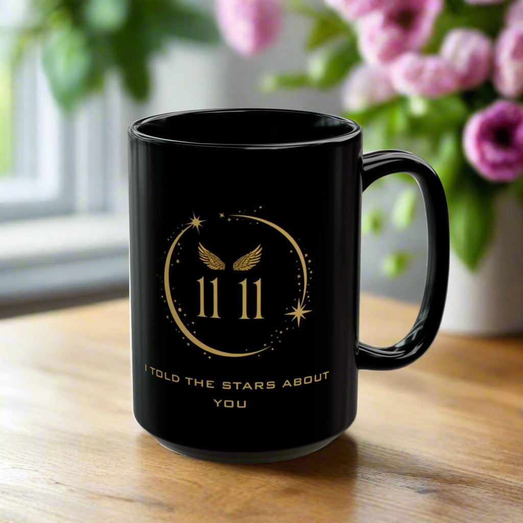 Angel 1111 Affirmation DM1111 Black Mug (11oz, 15oz)