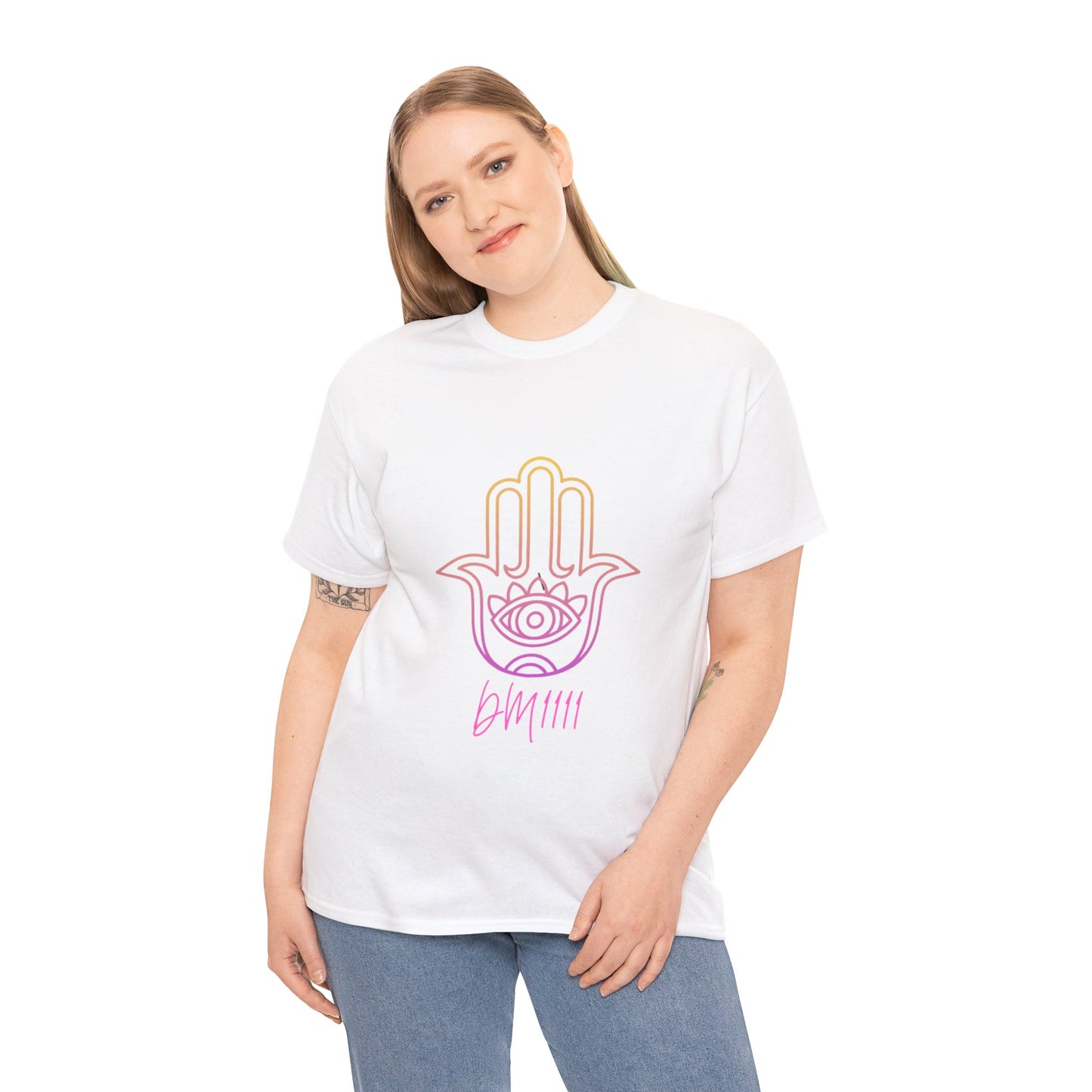 Multi Color Hamsa Hand DM1111 Unisex Heavy Cotton Tee
