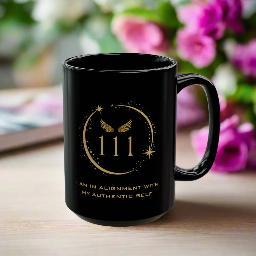 Angel 111 DM1111 Black Mug (11oz, 15oz)