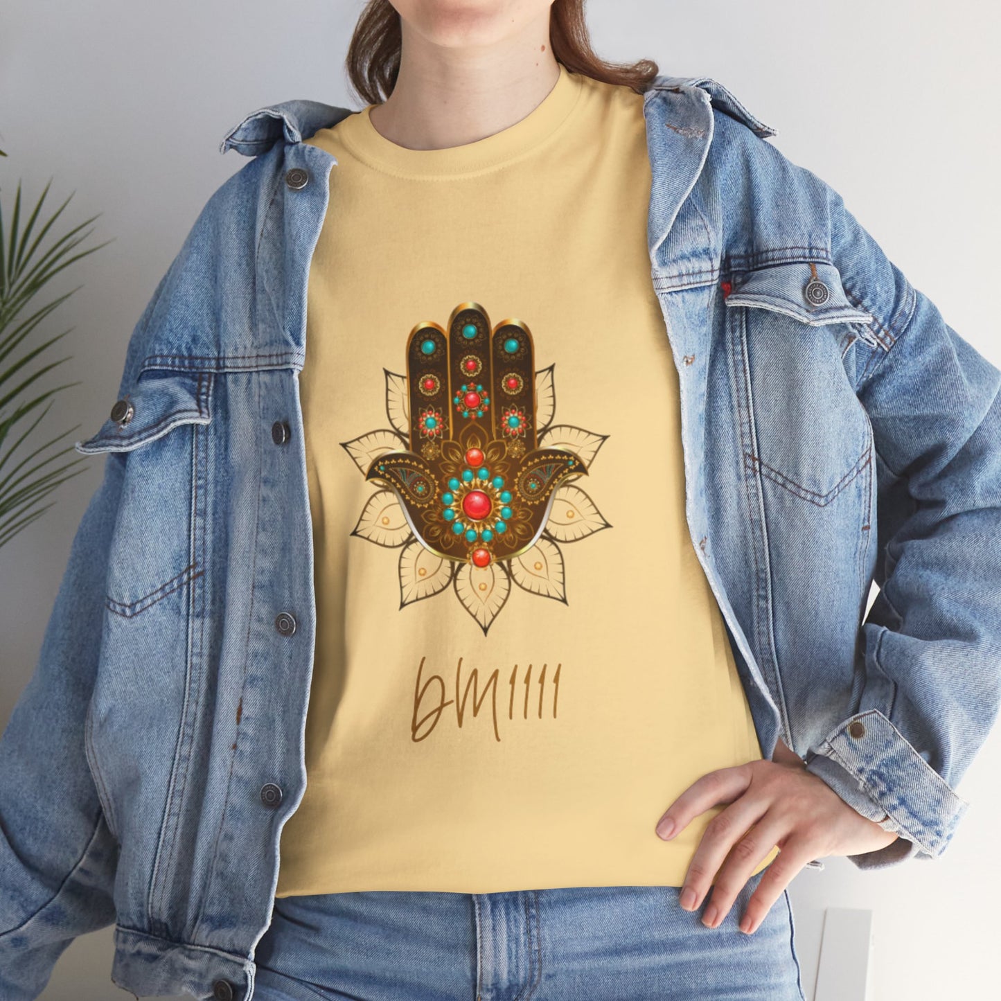 Gold Hamsa Hand DM1111 Unisex Heavy Cotton Tee