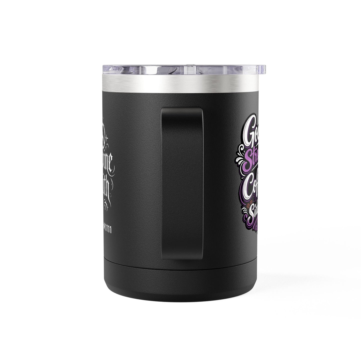 "God Is My Strength, DF" 15oz Insulated Travel Mug