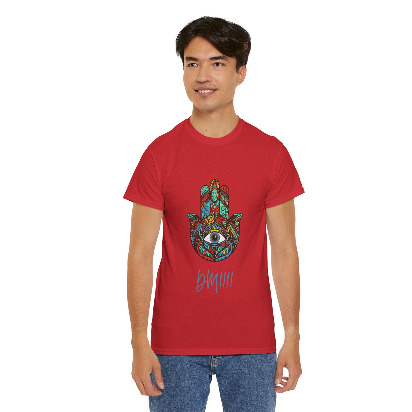 Green Hamsa Hand Eye DM1111 Unisex Heavy Cotton Tee