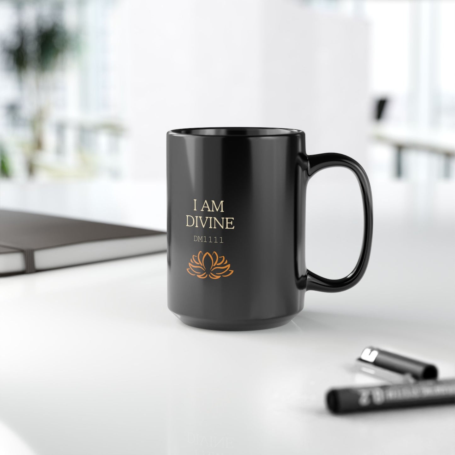 SALE! - I AM DIVINE DM1111 Black Mug (11oz, 15oz)