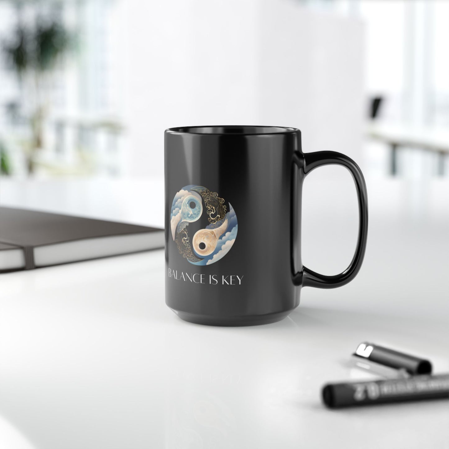 SALE! - Balance Is Key Cloud DM1111 Black Mug (11oz, 15oz)