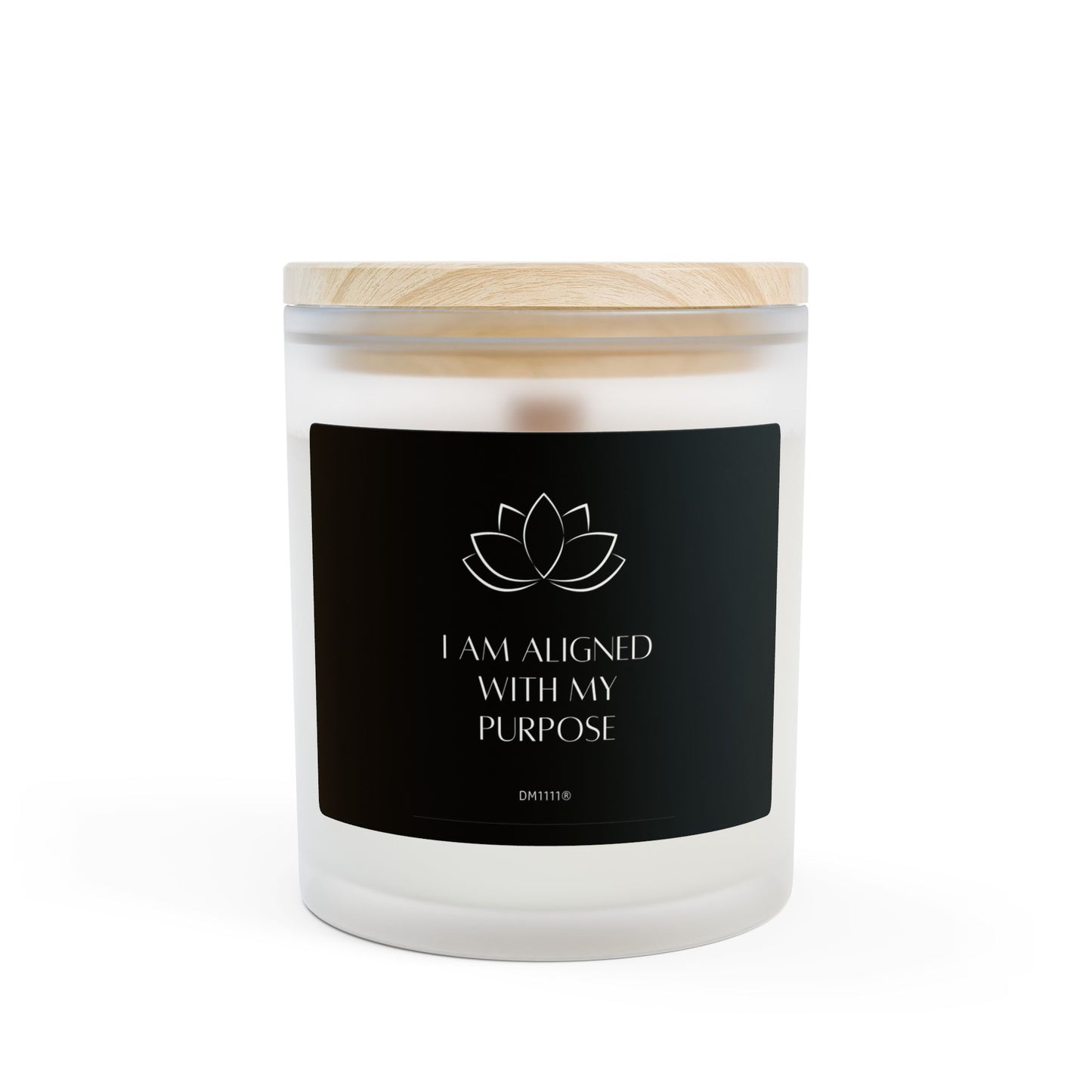DM1111 "I AM ALIGNED" Frosted Glass Meditation Candle, 11oz