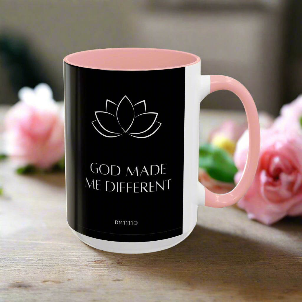 DM1111 "GOD Made Me Different" Accent Coffee Mug (11, 15oz)