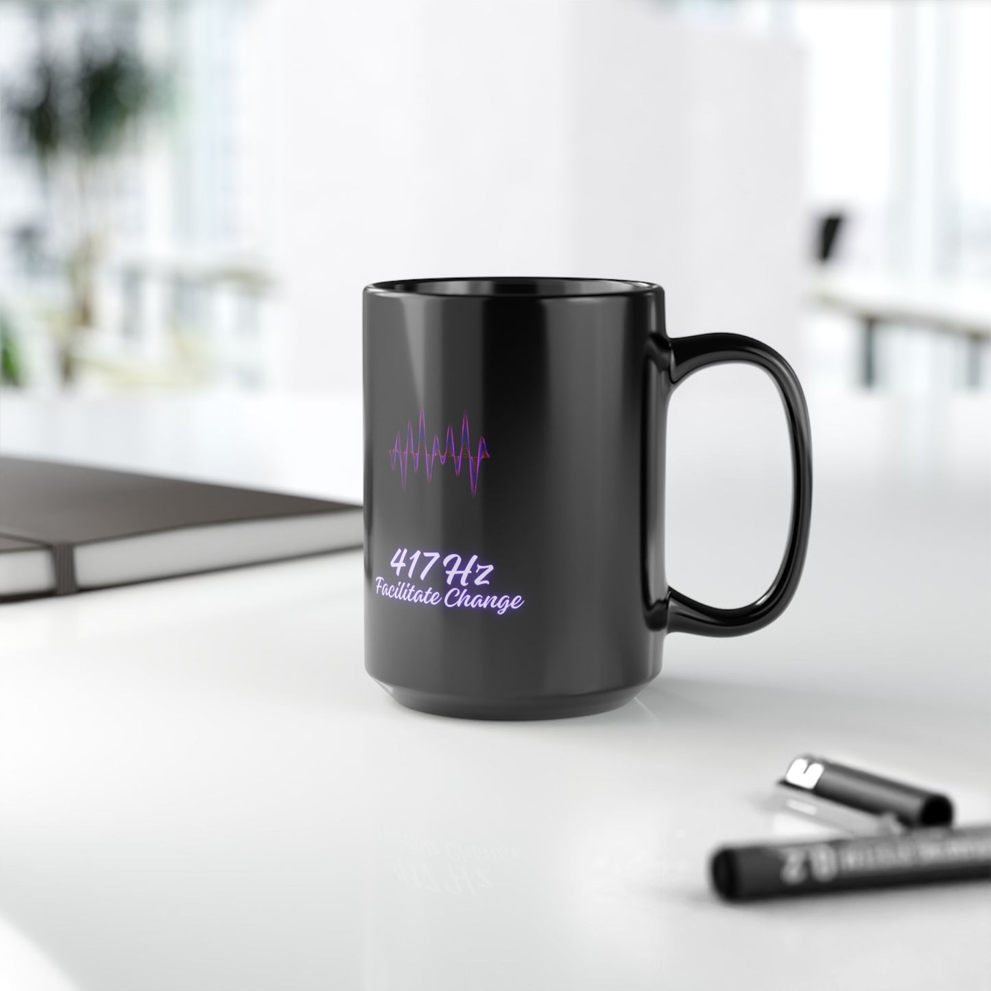 417 Hz Frequency DM1111 Black Mug (11oz, 15oz)