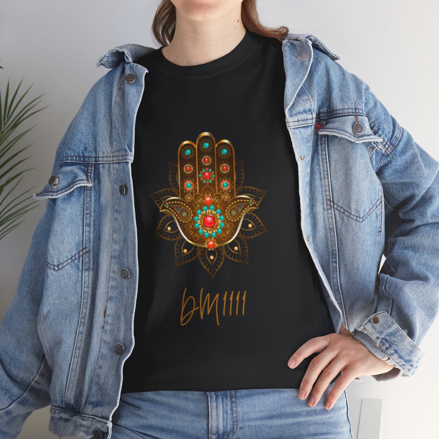Gold Hamsa Hand DM1111 Unisex Heavy Cotton Tee