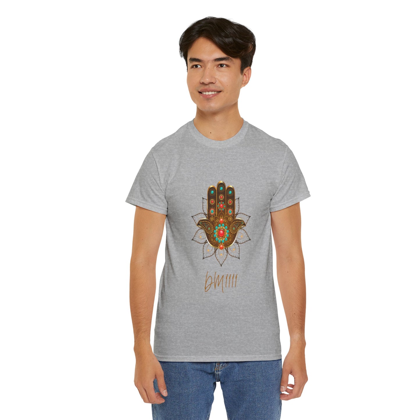 Gold Hamsa Hand DM1111 Unisex Heavy Cotton Tee