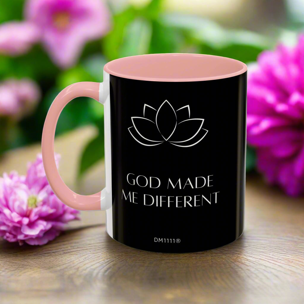DM1111 "GOD Made Me Different" Accent Coffee Mug (11, 15oz)