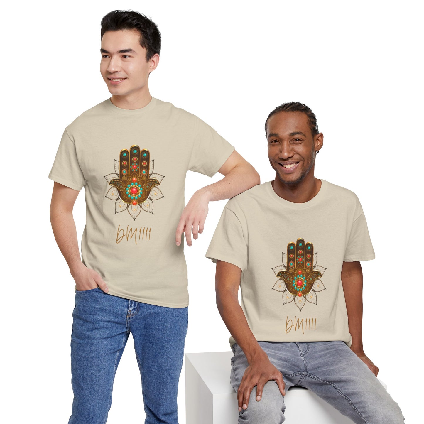 Gold Hamsa Hand DM1111 Unisex Heavy Cotton Tee