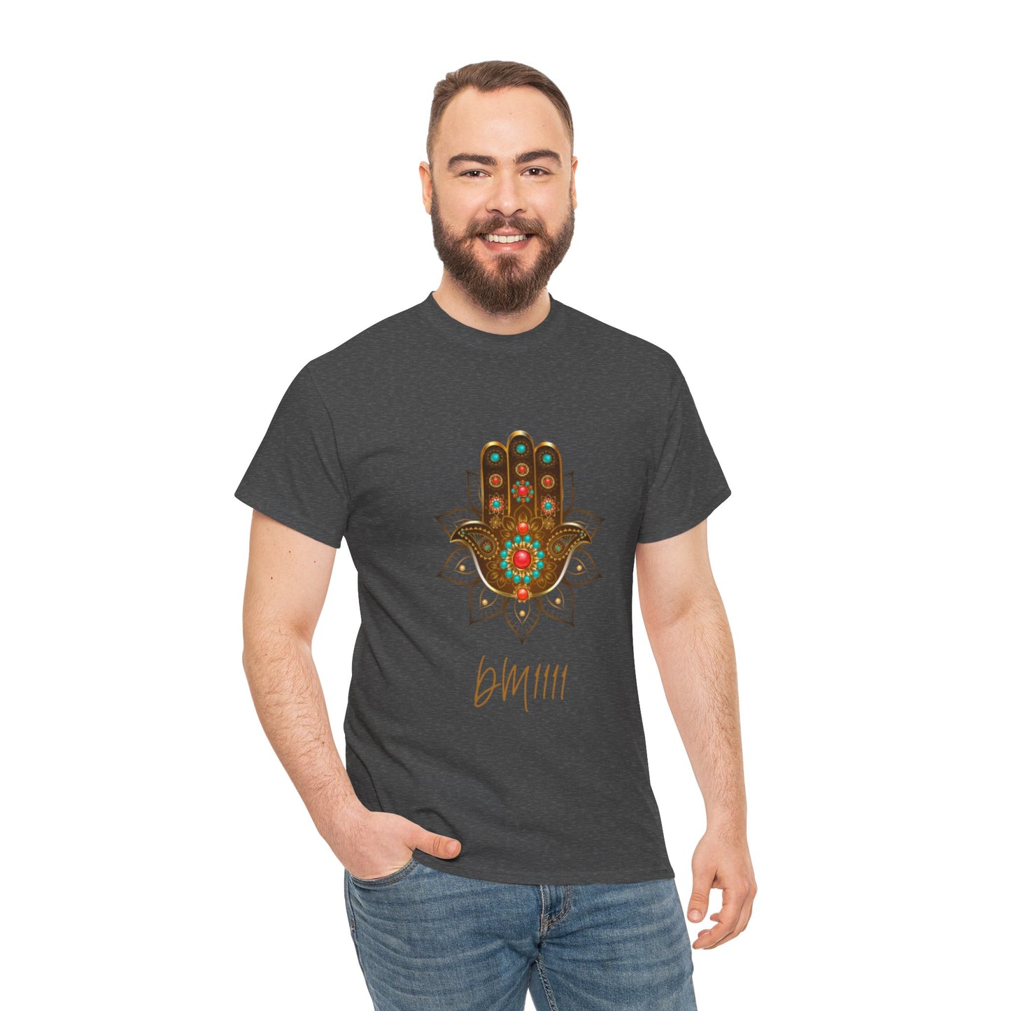Gold Hamsa Hand DM1111 Unisex Heavy Cotton Tee